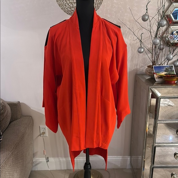 Roland Mouret Vibrant red Open-Front Cardigan size S - Picture 1 of 9
